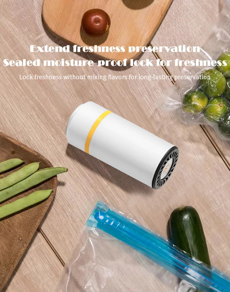 Fresh Wiz™ Handheld Food Vacuum Sealer + 15 reusable bags($30 Value).