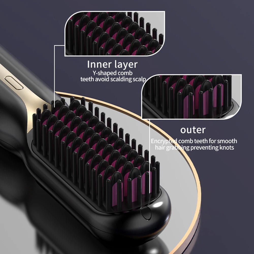 Cordless Professional Hair Straightener Brush